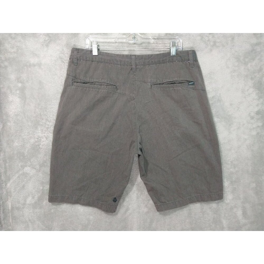 Volcom Shorts Mens 36 x 10 Gray Vmonty Stretch Chino Flat Front Skater Surf - Picture 2 of 9